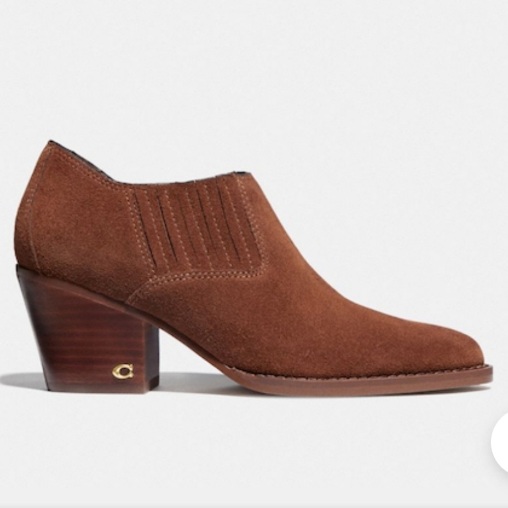 NEW Coach Suede Perri Bootie Cognac